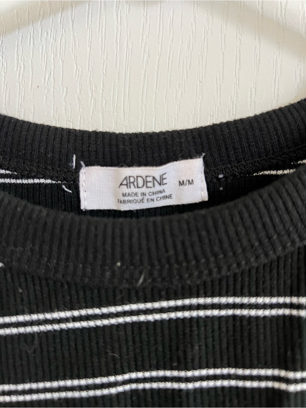 Ardene’s Black & White Striped Short Sleeve Ribbed Tee - Picture 3 of 3